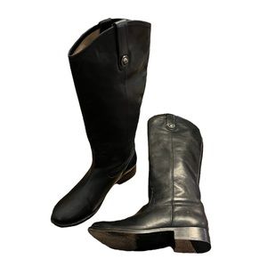 FRYE Tall Melissa Black Leather Riding Boots